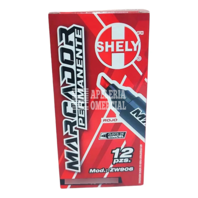 MARCADOR PUNTO GRUESO PERMANENTE SHELY C.ROJO